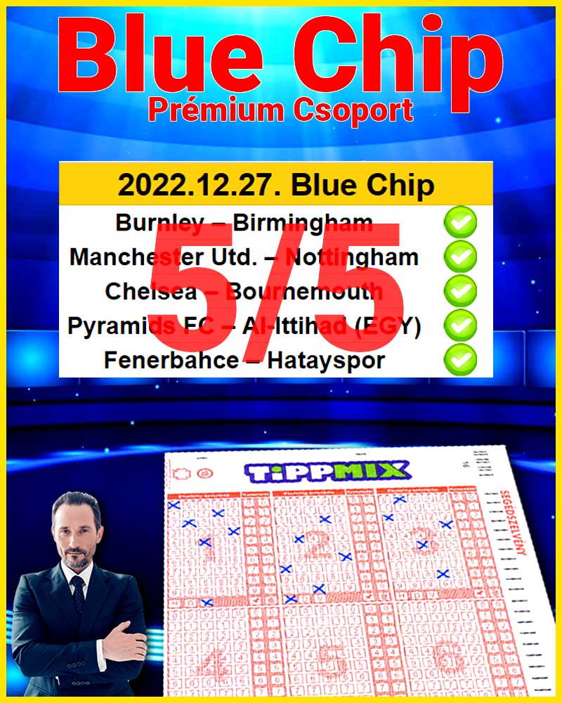 BLUE CHIP: Kedden is 100%-os tippsor - Tippmix Tippek 1x2 - Tippmix tippek