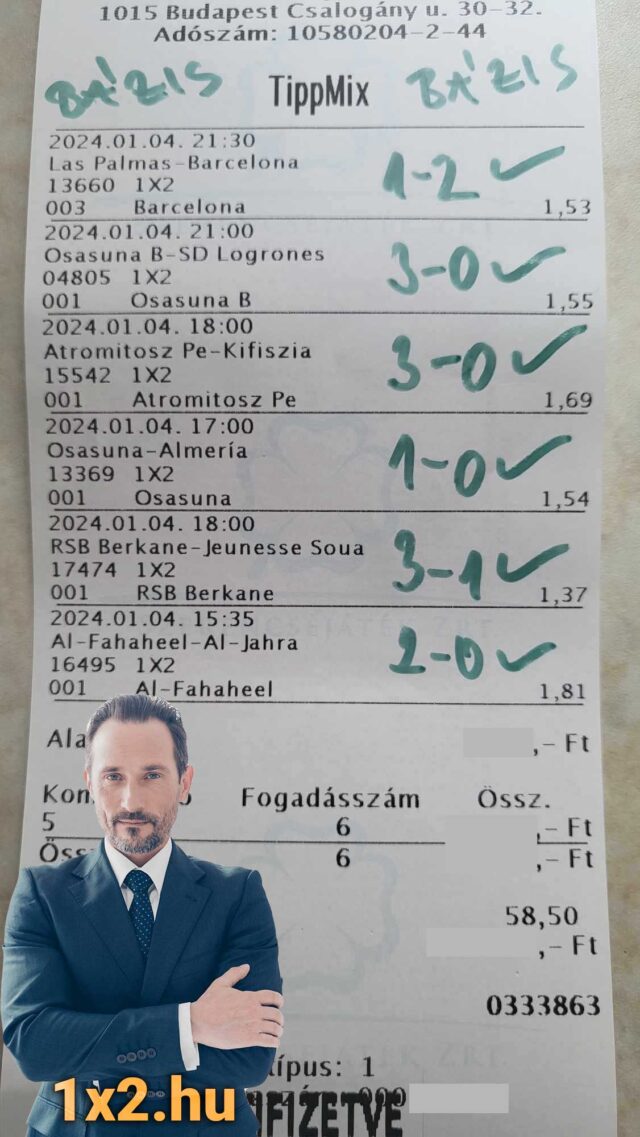Tippmix tippek és sportfogadás rajongóinak: Ezen a szelvényen sikeres mérkőzés eredmények láthatók a legjobb ingyenes Tippmix tippek segítségével. Fedezd fel a sportfogadás izgalmát és javítsd esélyeid profi tanácsok