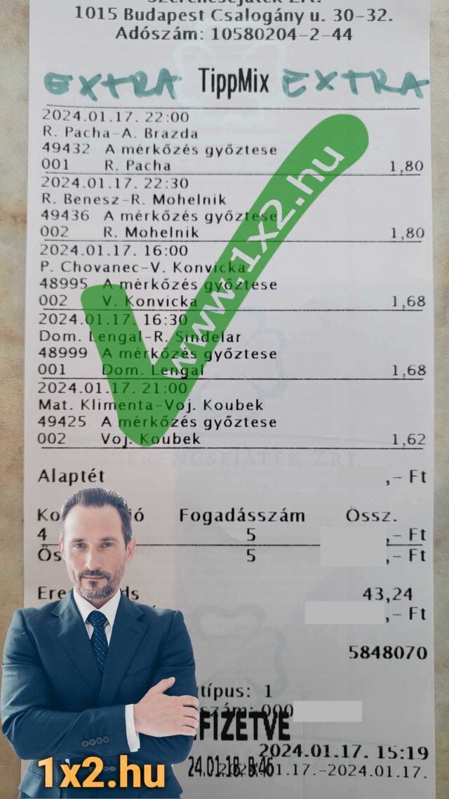 Tippmix tippek várnak rád! Fedezd fel a legjobb sportfogadás tippeket és ingyenes Tippmix tippeket a képen látható nyertes szelvényen keresztül. Látogass el az oldalra, és növeld nyerési esélyeidet sportfogadás ter