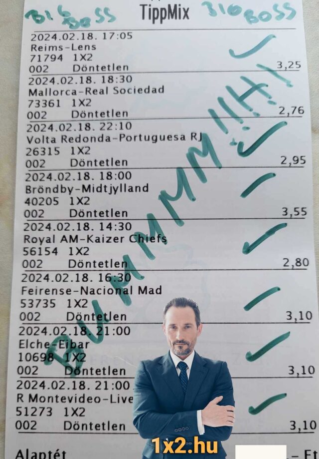 Tippmix tippek szelvény látható, tele nyertes fogadásokkal. Fedezd fel a legjobb sportfogadás tippeket és nyerj te is! Látogasd meg honlapunkat az ingyenes Tippmix tippekért, hogy mindig a legjobb eséllyel fogadh