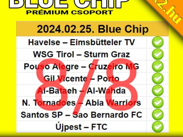 💥 Blue Chip: 8/8 – Már megint TELITALÁLAT! 💥⚽