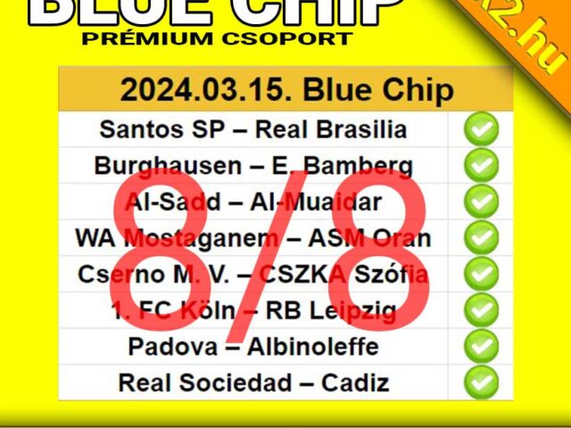 💥 Blue Chip: 8/8 – Már megint TELITALÁLAT!! 💥⚽