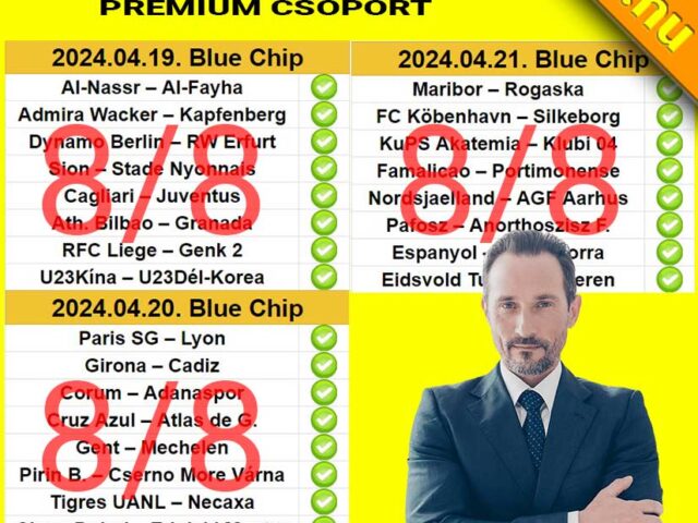 💥 BLUE CHIP: 24/24 – Ez a hétvége is hibátlan