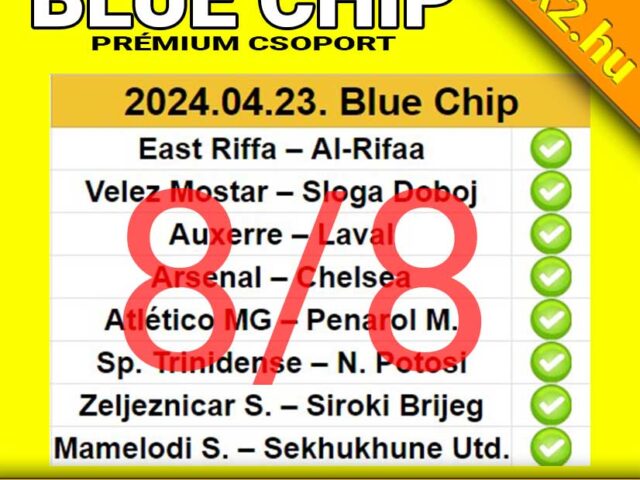 💥 BLUE CHIP: 8/8 – Tegnap is TELITALÁLAT