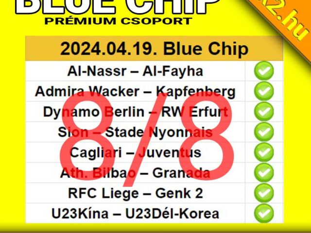 💥 Blue Chip: 8/8 – Tegnap is nyert a szelvény