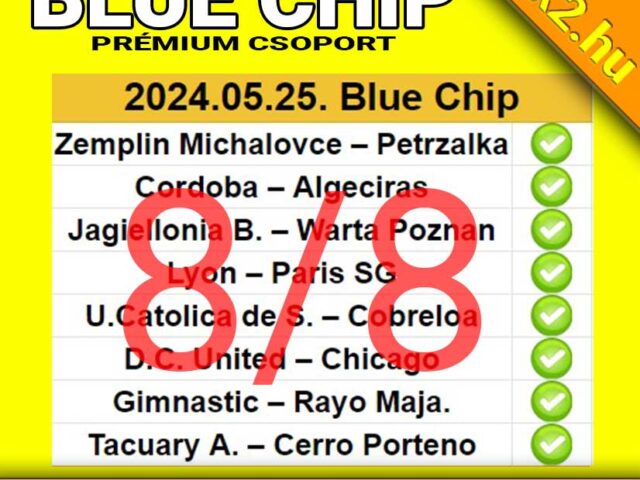 💥 BLUE CHIP: 8/8 – A tegnapi szelvény is TELIBE DURRANT