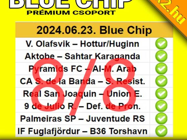 💥 BLUE CHIP: 8/8 – Tegnap is TELITALÁLAT ❗ ❗ ❗