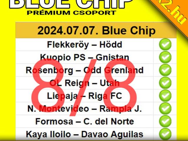 💥 BLUE CHIP: Már megint 8/8 ❗ ❗ ❗ Tegnap is TELIBE durrant a szelvény ❗ ❗ ❗