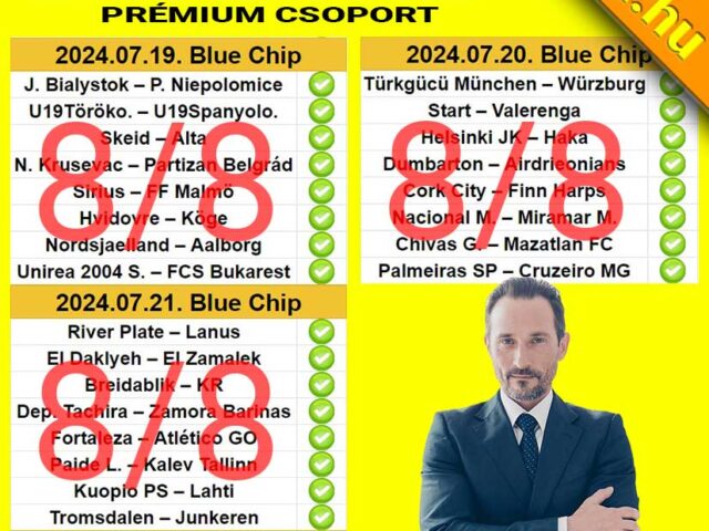 💥 BLUE CHIP: Péntek 8/8 ❗ ❗ ❗ Szombat 8/8 ❗ ❗ ❗ Vasárnap 8/8 ❗ ❗ ❗