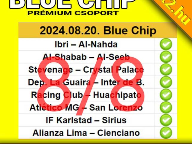 💥 BLUE CHIP:  8/8 – Nincs megállás ❗ ❗ ❗ Itt a legújabb TELITALÁLAT ❗ ❗ ❗ 