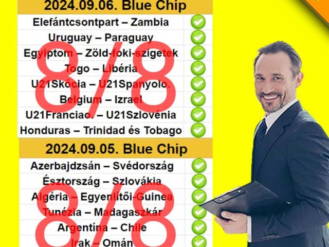 💥 BLUE CHIP:  16/16 – Szépen durrannak a szelvények ❗ ❗ ❗ – Tegnap is TELITALÁLAT ❗ ❗ ❗ 