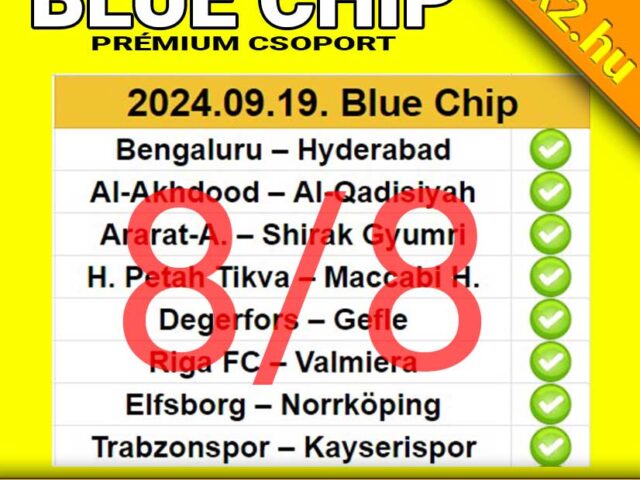 BLUE CHIP: Tegnap is 8/8, már megint TELITALÁLAT