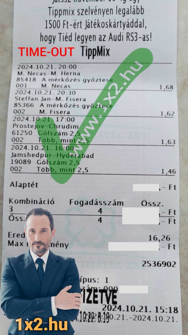 Tippmix szelvény és elegáns férfi egyesítik a sportfogadás izgalmát. Fedezd fel az ingyenes Tippmix tippeket és növeld nyerési esélyeidet velünk! Lépj be a sportfogadás világába és hozd ki a legtöbbet az