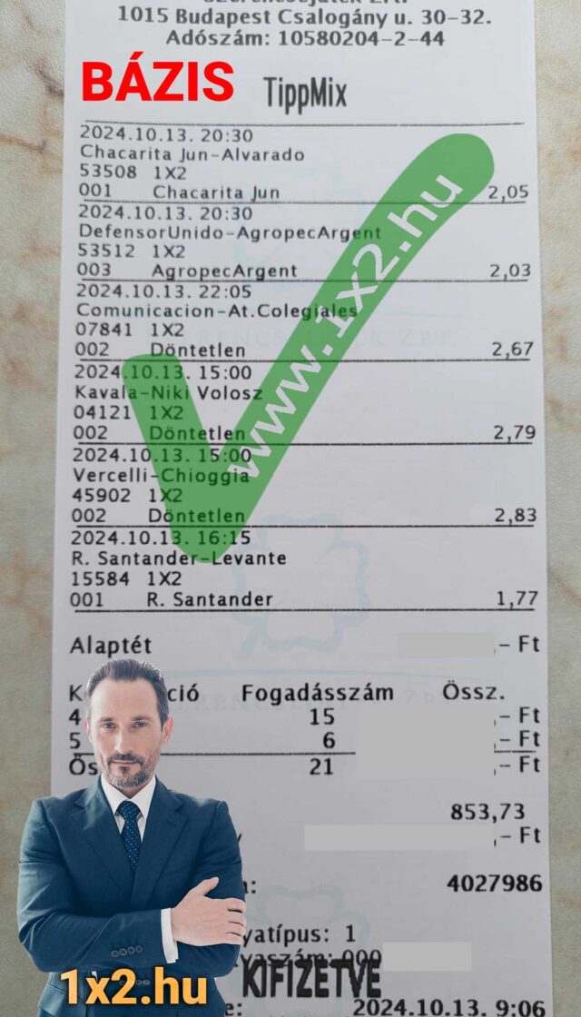 Tippmix tippek és sportfogadás tippek egy ingyenes platformon! Látogass el az 1x2.hu-ra a legfrissebb eredményekért!
