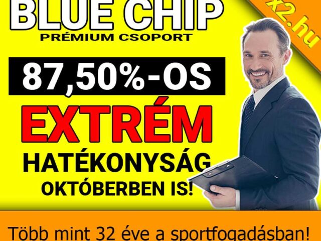 BLUE CHIP: Elképesztő, 87.50%-os foci tipp hatékonyság! Októberben is padlógázzal előre!