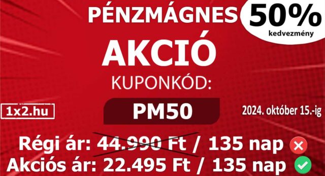 Tippmix tippek akció! 50% kedvezmény a sportfogadás tippekhez. Használja a PM50 kódot ingyenes Tippmix tippekért!