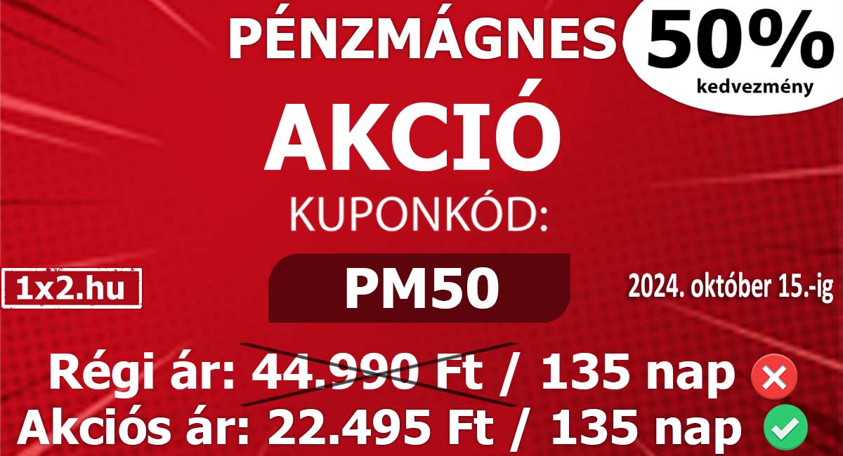 Tippmix tippek akció! 50% kedvezmény a sportfogadás tippekhez. Használja a PM50 kódot ingyenes Tippmix tippekért!