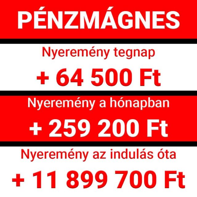 Pénzmágnes nyeremények: 64 500 Ft tegnap. Fedezd fel a Tippmix tippek erejét sportfogadáshoz!