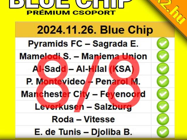 BLUE CHIP: Tegnap is 8/8! Tegnap is TELITALÁLAT!