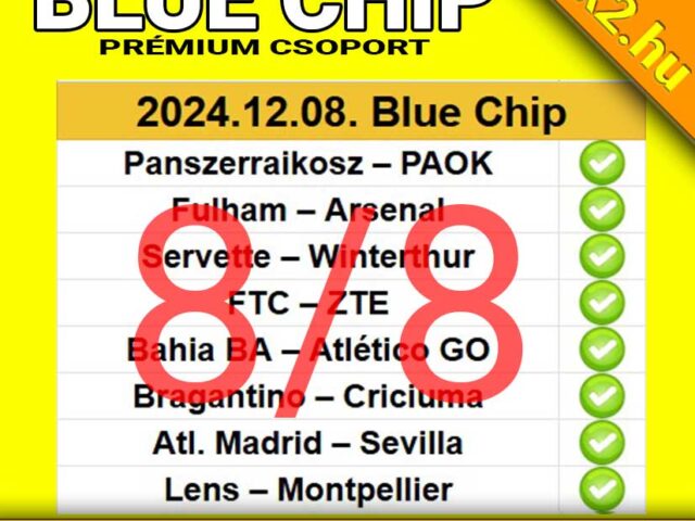 BLUE CHIP: Már megint 8/8! Már megint TELITALÁLAT!