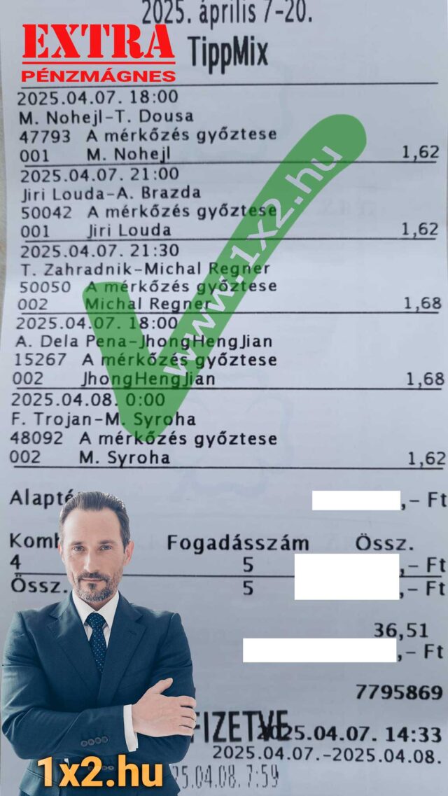 Ezen a képen egy sportfogadás eseményekkel teli Tippmix szelvény látható. Fedezze fel a tippmix tippek, sportfogadás tippek és ingyenes Tippmix tippek világát! További infók a sportfogadás részleteiről a képen.