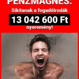 Férfi kiabál örömében a nyereménye miatt. Felirat: Pénzmágnes: sikítanak a fogadóirodák, 13 042 600 Ft nyeremény! Tippmix tippek és sportfogadás tippek keresőknek, ingyenes útmutat