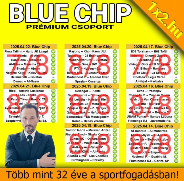 Tippmix tippek segítségével növeld nyerési esélyeidet! Fedezd fel a legfrissebb sportfogadás tippeket a Blue Chip Prémium Csoporttól. Ingyenes Tippmix tippek, sportfogadás tippek profi szakértőktől, több mint 32 éves
