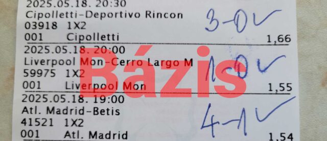 Tippmix szelvény sportfogadási eredményekkel. Foci mérkőzések, mint Cipolletti és Liverpool szerepelnek tippjeinkben. Fedezze fel a legjobb Tippmix tippeket és sportfogadási ötleteket, legyen szó ingyenes tanácsokról!