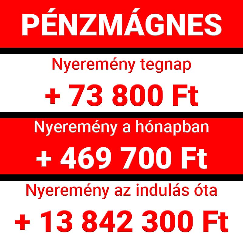 Pénzmágnes Tippmix tippek: Tegnapi nyeremény 73 800 Ft, havi nyeremény 469 700 Ft, összes nyeremény 13 842 300 Ft. Fedezd fel a sportfogadás tippek világát az ingyenes Tippmix tippekkel!