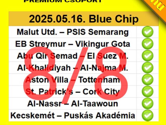BLUE CHIP: Már megint 8/8 – Már megint TELITALÁLAT!