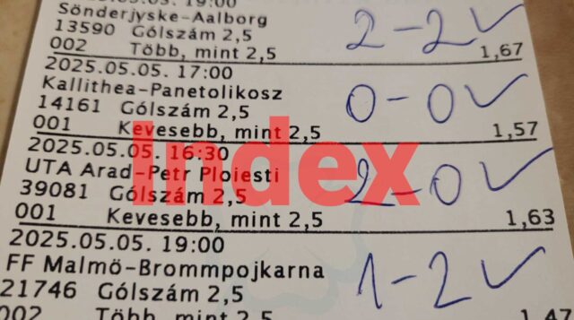 Egy sportfogadási szelvény Tippmix tippekkel és eredményekkel. A képen különböző mérkőzések és azok eredményei láthatóak. Kulcsszavak: Tippmix tippek, sportfogadás tippek, ingyenes Tippmix tippek, sportfogadás