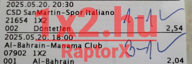 Sportfogadási szelvény, amely tippmix tippeket és eredményeket mutat. Az események közt szerepel a CSD San Martin - Spor Italiano és az Al-Bahrain - Manama Club mérkőzés. Ingyenes Tippmix tippek a sportfogadás szerelmeseinek.