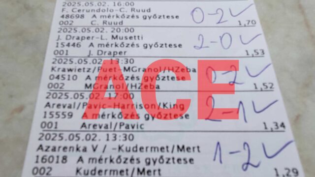 Egy tippmix szelvény látható különböző tenisz mérkőzések eredményeivel és szorzóival. Fedezd fel a legjobb Tippmix tippek, sportfogadás tippek és ingyenes Tippmix tippek lehetőségeit, hogy növeld nyerési esély