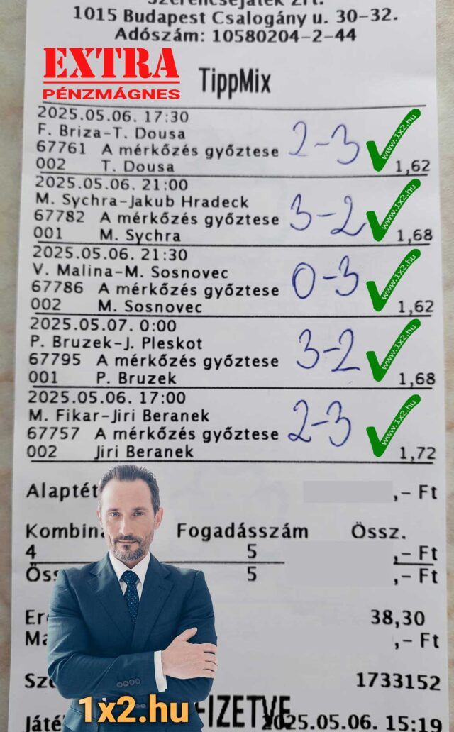 Tippmix szelvény eredményjelzőkkel és nyertes fogadásokkal. Kiemelt sportfogadás tippek, ingyenes Tippmix tippek a sikeres sportfogadáshoz. Az oldal: 1x2.hu a sportfogadás információk forrása. Optimalizált kulcsszó