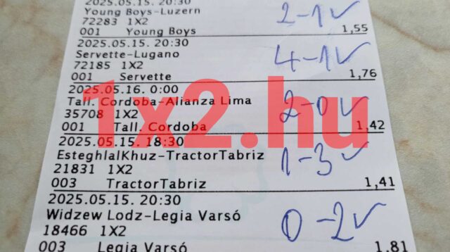 Sportfogadási szelvény Tippmix tippekhez, kézzel írt eredményekkel. Hasznos sportfogadás tippek és ingyenes Tippmix tippek segítik a sikeres fogadást.