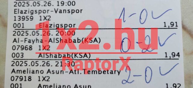 Tippmix tippek sportfogadáshoz: az Elazigspor-Vanspor és Al-Fayha-Al Shabab (KSA) mérkőzések eredményei. Ingyenes Tippmix tippek és sportfogadás ötletek a sikeres fogadásokért.