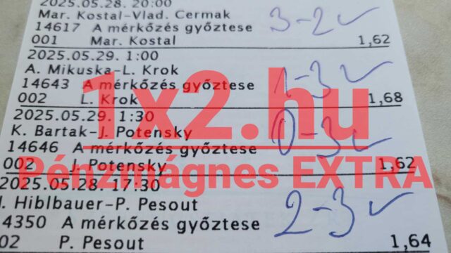 Egy sportfogadási szelvény képe, amelyen Tippmix tippek találhatók. A piros felirat kiemeli a fogadási esélyeket. Praktikus útmutató sportfogadáshoz, kiváló forrás ingyenes Tippmix tippekhez. Ideális választás sportfogadás