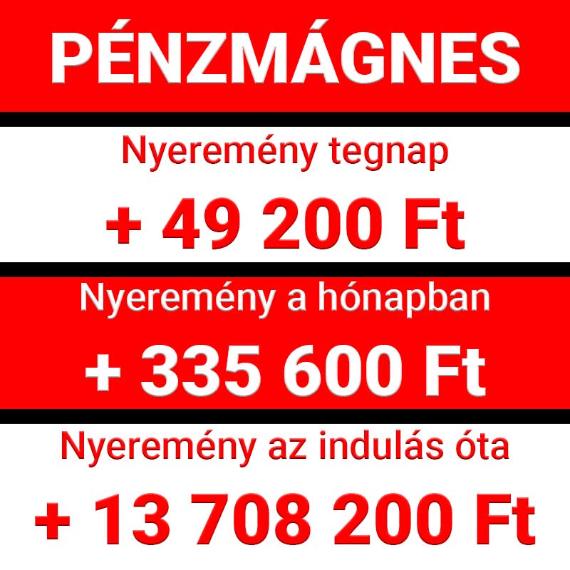 Pénzmágnes: Fedezd fel a legfrissebb Tippmix tippeket és sportfogadás tippeket! Nyeremény tegnap: 49 200 Ft, a hónapban: 335 600 Ft, indulás óta: 13 708 200 Ft. Használd ki