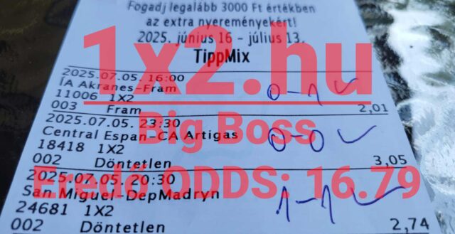 Egy Tippmix szelvény sportfogadás tippekkel, ahol különböző mérkőzések láthatók különböző időpontokkal és esélyekkel. Megbízható Tippmix tippek segíthetnek a sikeres fogadásban, hogy jobban kihasználhasd a lehet