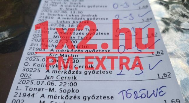 Egy Tippmix szelvény látható, tele sportfogadás tippekkel. Az eredmények mellett néhány győztes is megjelölésre került. Sokan keresik a megbízható Tippmix tippeket, hogy növeljék esélyeiket a sportfogadás világában