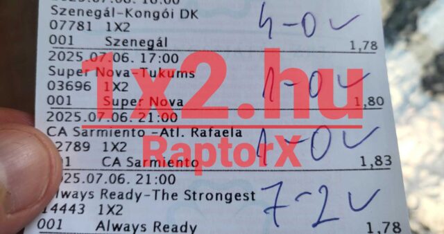 Egy Tippmix szelvény látható, amelyen sportfogadás tippek szerepelnek. A kézírással jelölt eredmények kiemelik a megbízható Tippmix tippek fontosságát a sikeres fogadás érdekében. Sportfogadás rajongóknak hasznos inspiráció