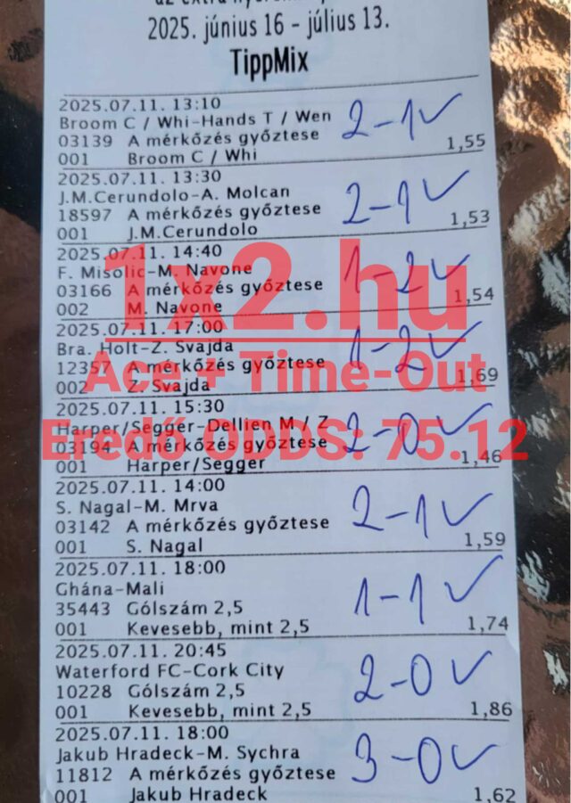 Tippmix tippek sportfogadáshoz: Az eredményes fogadás érdekében mindig keresd a megbízható Tippmix tippeket. Az alábbi szelvény is mutatja, hogy a sportfogadás során érdemes megfontoltan választani.