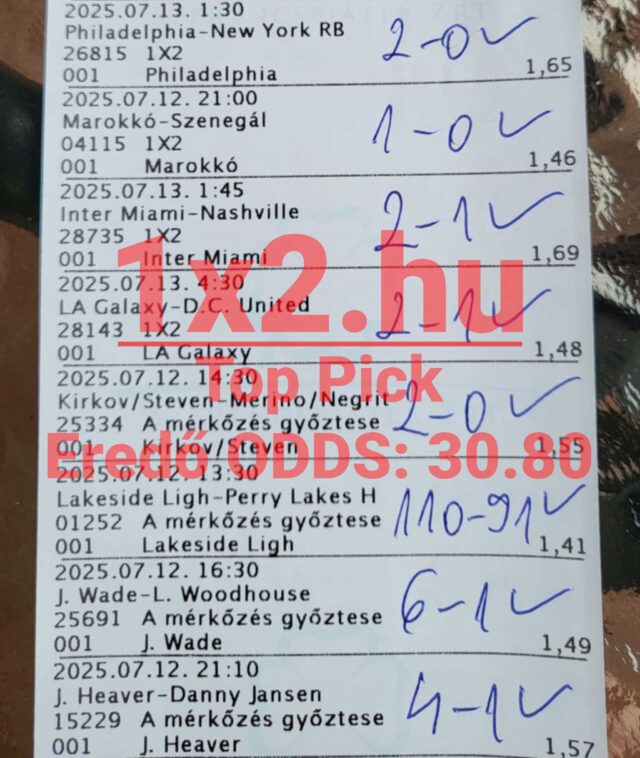 Megbízható Tippmix tippek sportfogadáshoz. Az adott focimeccsek eredményei találhatóak itt, melyek hasznos sportfogadás tippek lehetnek. Az esélyek és a végleges eredmények segíthetnek a tippelésben.