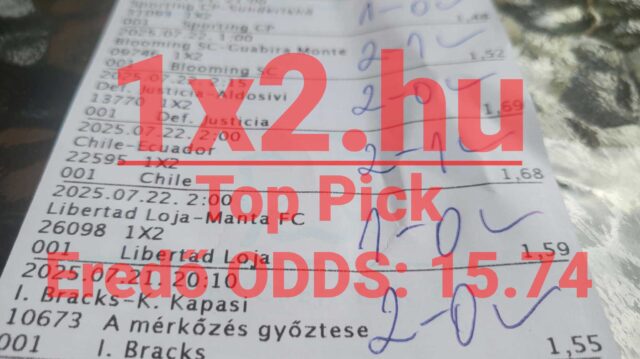 Kép egy sportfogadási szelvényről. A Tippmix tippek felirat látható rajta, kiemelve az 1x2.hu oldalt. Ha érdekelnek megbízható Tippmix tippek és sportfogadás tippek, ez az oldal jó kezdés lehet.