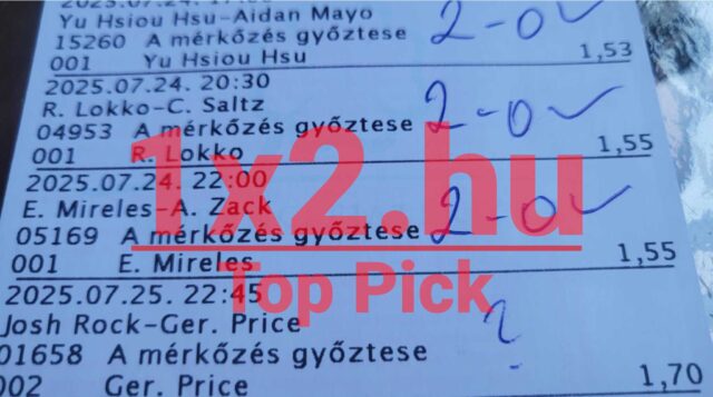 Papíron látható Tippmix szelvény, amely sportfogadás tippeket tartalmaz. Az 1x2.hu kiemelt ajánlásai segíthetnek a megbízható Tippmix tippek kiválasztásában a sportfogadáshoz.