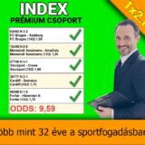 Egy mosolygós férfi áll Tippmix tippek szelvénnyel a kezében. Az Index Prémium csoport ajánlatai. Megbízható sportfogadási tanácsokkal több mint 32 éve jelen vannak. Az össz-odds: 9,59.