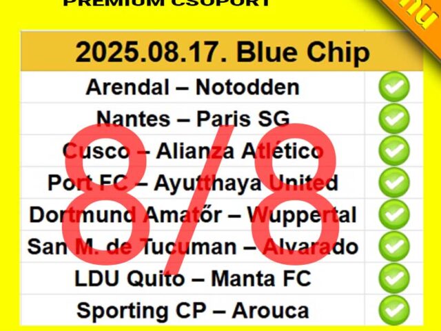 BLUE CHIP: Tegnap is 8/8! Tegnap is TELITALÁLAT!