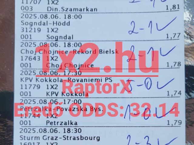 Tippmix tippek: Két nap – két 30 feletti nyertes odds! Nézd meg, mit hozott a RAPTORX!
