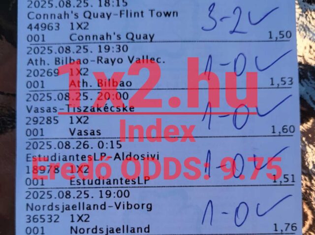 Ez a kép különböző fogadási események szelvényét mutatja, ahol láthatóak a Tippmix tippek eredményei. A sportfogadás rajongói számára hasznos információkat nyújt a megbízható Tippmix tippek és különböző esemény