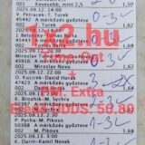 A képen Tippmix megjátszott szelvény látható sportfogadási eredményekkel. A szelvény sorai különböző mérkőzések és tippek eredményeit mutatják, segítve a megbízható Tippmix tippek követőit a sportfogadás világ
